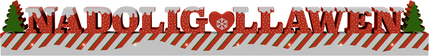 Nadolig Llawen 3D text